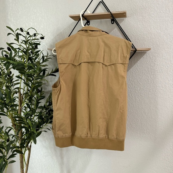 Women’s Lauren Ralph Lauren 100% Cotton Safari Vest Large Tan Snap Front Polo - Picture 2 of 12